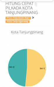 Diagram perolehan suara Pilkada Tanjungpinang (Screnshot/KPU.co.id)