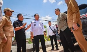 Wabup Lingga dan Gubernur Kepri Tinjau Kondisi Jembatan di Pasar Daik Lingga