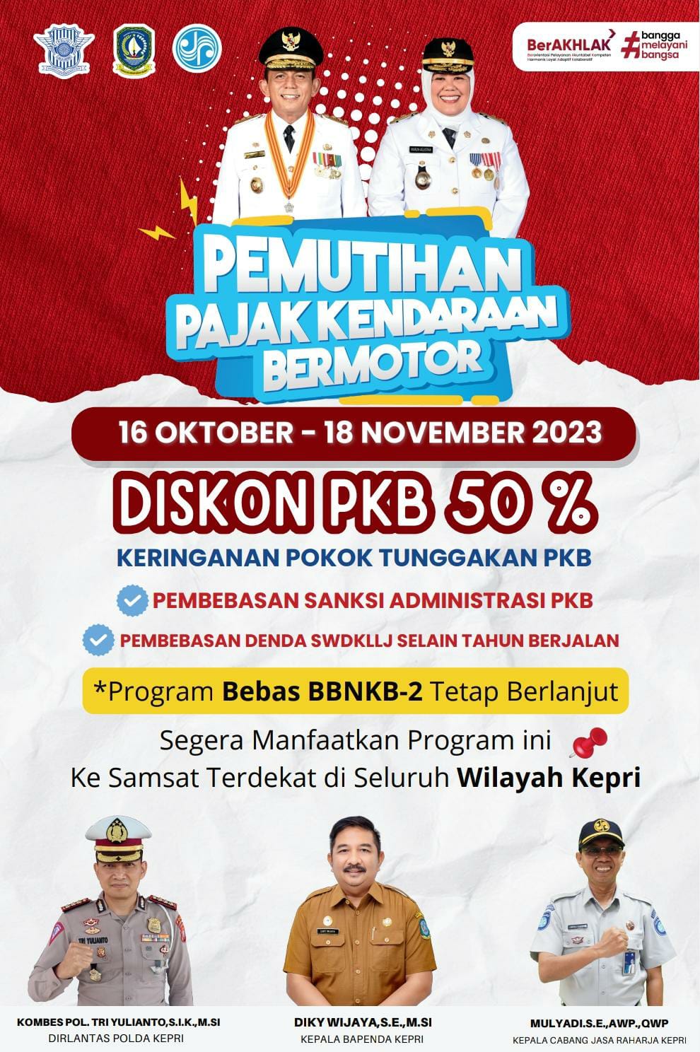 Hore! Ada Program Pemutihan Pajak Kendaraan Bermotor di Kepri
