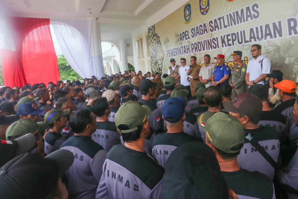 Satlinmas Se-Provinsi Kepri Gelar Apel Siaga Kesiapan Pemilu 2024