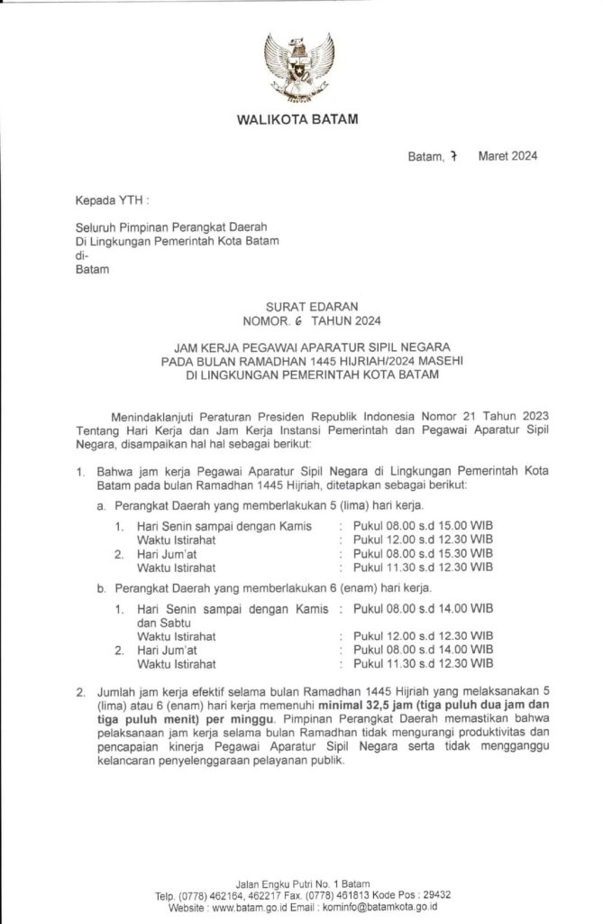 Terbitkan Aturan Jam Kerja ASN Selama Ramadhan, Rudi: Tetap Berikan Pelayanan Prima