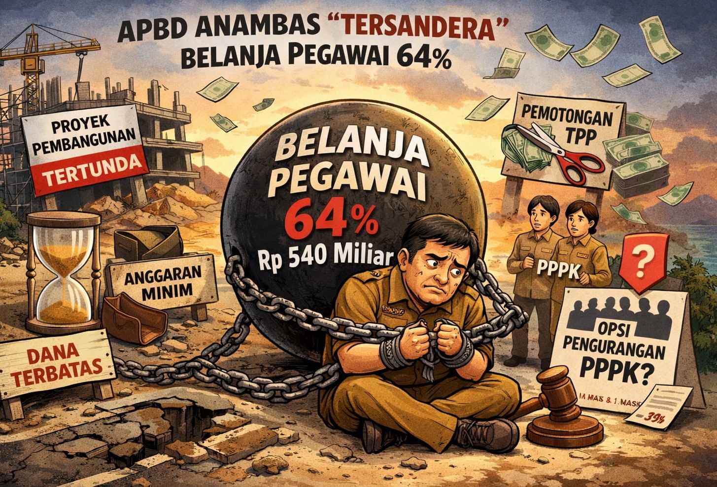 APBD Anambas “Tersandera” Belanja Pegawai 64 Persen, Ruang Pembangunan Kian Terhimpit