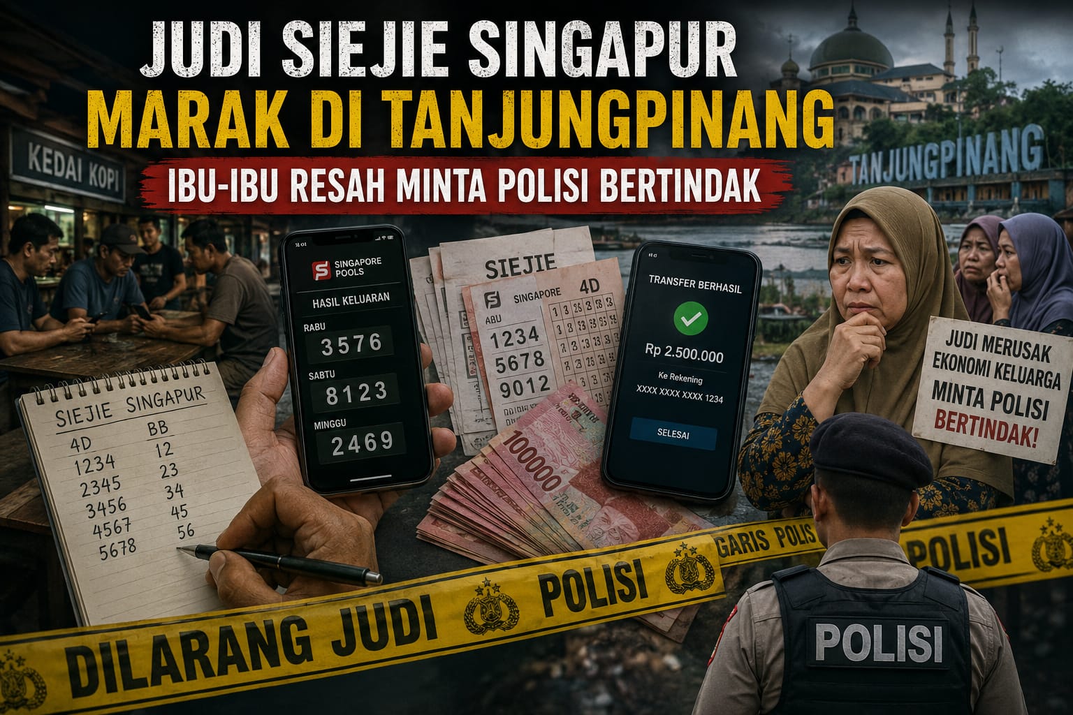 Judi Siejie Singapur Kian Marak di Tanjungpinang, Polisi Diminta Bongkar Jaringan Bandar