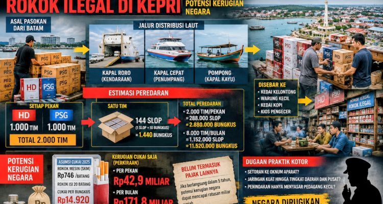 Mengurai Gurita Rokok Ilegal di Kepri: Dugaan Setoran, Koneksi Kuat, dan Potensi Kerugian Negara