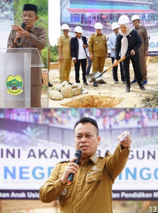 Bupati Lingga Letakkan Batu Pertama Pembangunan USB TK Negeri 1 Lingga